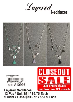 Layered Necklaces - Closeout 48 Pcs.